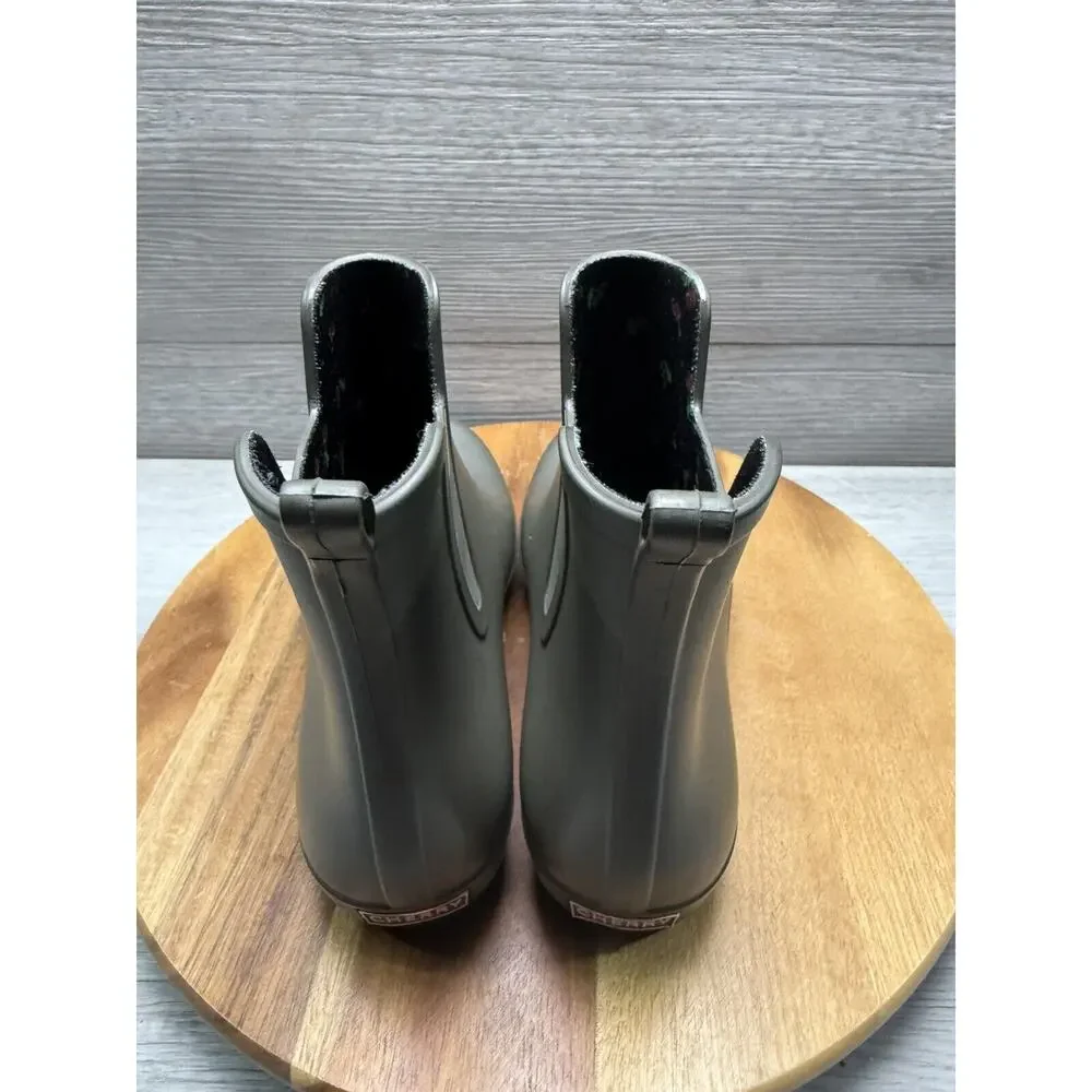 Cherry Chelsea Green Rain Boots Size 5 EU 36 Waterproof. Made in Brazil